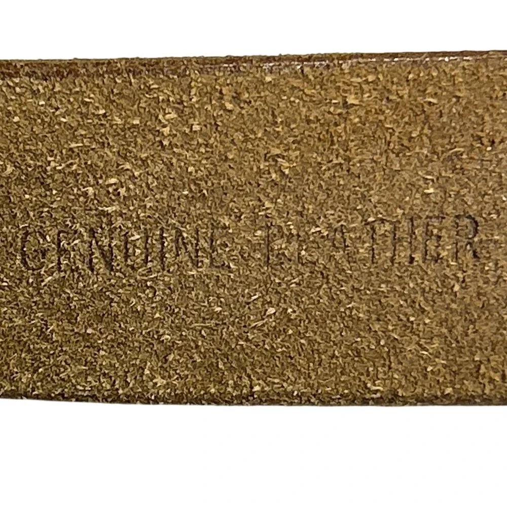 Womens Distressed Metallic Gold Studded Leather Belt Wide Brass Buckle L (33-37)